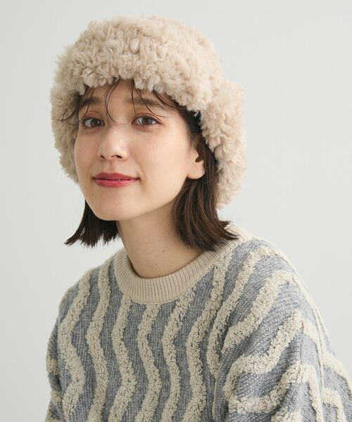 CONTROL FREAK / CTFK（コントロールフリーク）の「■CONTROL　FREAKフェイクボアフライトキャップ（キャップ・レディース・アイボリー/ブラック・FREE）」の7枚目の写真