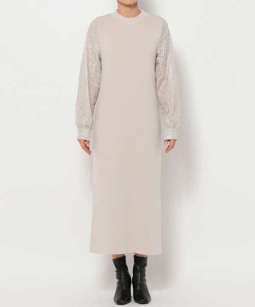 【セール】ソデレースニットワンピース248380（ワンピース）｜Andemiu（アンデミュウ）