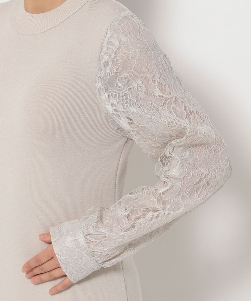 【セール】ソデレースニットワンピース248380（ワンピース）｜Andemiu（アンデミュウ）