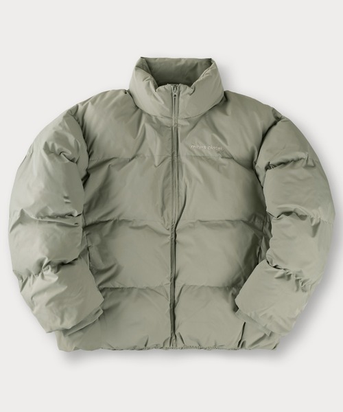 mihns closet(ミンズクローゼット)の「【76】【mihns closet/ミンズクローゼット】ワンポイントロゴ刺繍 無地 チェック柄 ボリューム ファイバー ダウンジャケット(ダウンジャケット/コート・レディース・ブラック/ブラック系その他/ブラウン/オフホワイト/セージグリーン/ブラック系/ホワイト系/ライトグリーン系/ブラック系1/ダークグリーン系・L/XL/M)」の10枚目の写真