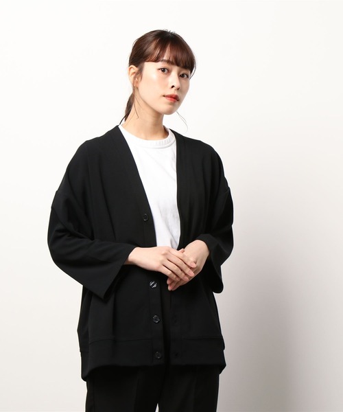 ARCHIVER(アーカイバ)の「【Bk】梨地 オーバーサイズカーディガン(カーディガン/ボレロ・レディース・チャコール・MEDIUM/LARGE)」の5枚目の写真