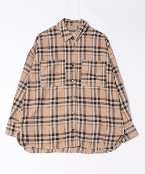 210nouve（トゥージュヌーブ）の「オンブレチェック オーバーサイズ シャツ（シャツ/ブラウス・レディース・ブラック/ホワイト/ベージュ/ブラウン/ブルー・FREE）」の4枚目の写真