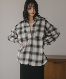 オンブレチェック オーバーサイズ シャツ