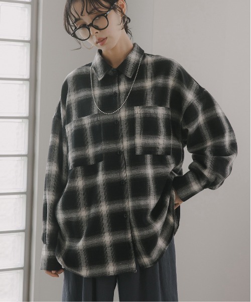 オンブレチェック オーバーサイズ シャツ（シャツ/ブラウス