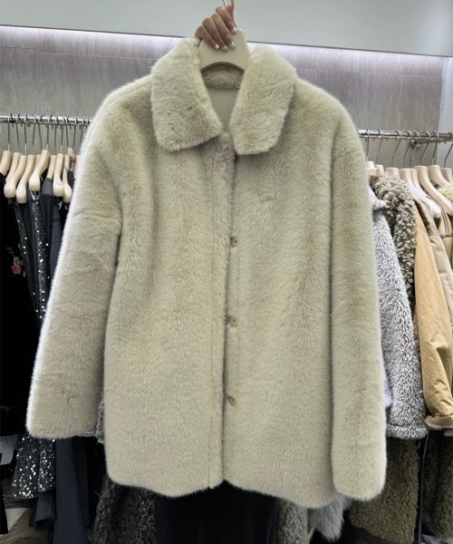 AnewElan フェイクスエードオーバーシャツジャケットH2025ANEW 