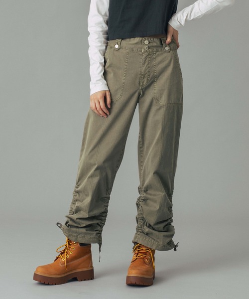 X-girl(エックスガール)の「ADJUSTABLE HEM PANTS(その他パンツ・レディース・ベージュ/オリーブ/ブラック・S/M/XS)」の2枚目の写真
