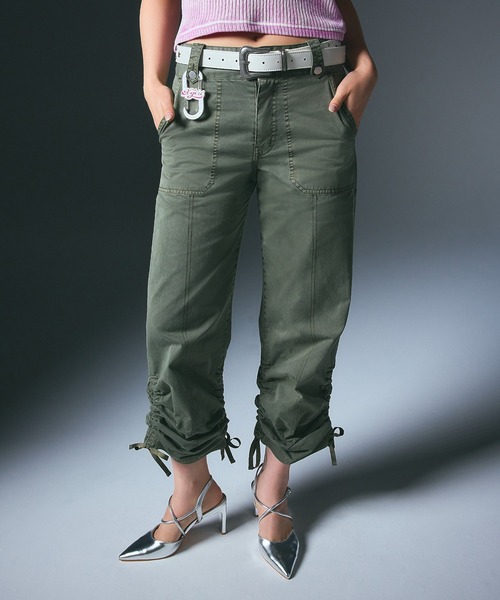 X-girl(エックスガール)の「ADJUSTABLE HEM PANTS(その他パンツ・レディース・ベージュ/オリーブ/ブラック・S/M/XS)」の3枚目の写真
