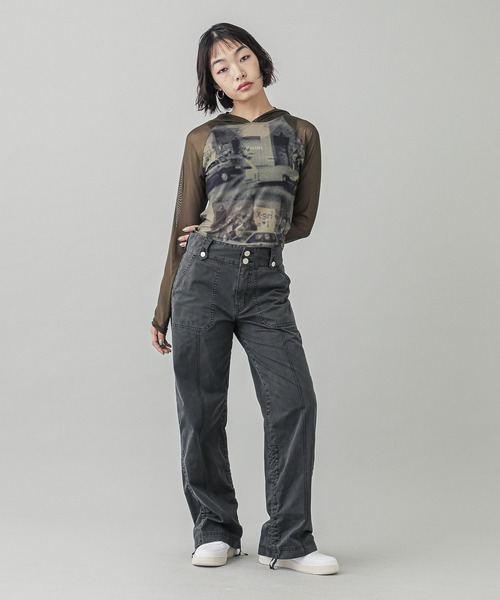 X-girl(エックスガール)の「ADJUSTABLE HEM PANTS(その他パンツ・レディース・ベージュ/オリーブ/ブラック・S/M/XS)」の7枚目の写真
