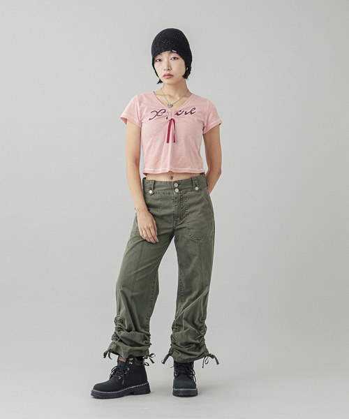 X-girl(エックスガール)の「ADJUSTABLE HEM PANTS(その他パンツ・レディース・ベージュ/オリーブ/ブラック・S/M/XS)」の12枚目の写真
