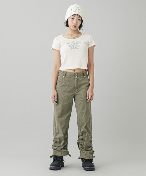 X-girl(エックスガール)の「ADJUSTABLE HEM PANTS(その他パンツ・レディース・ベージュ/オリーブ/ブラック・S/M/XS)」の17枚目の写真