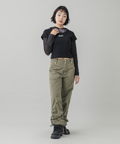 X-girl(エックスガール)の「ADJUSTABLE HEM PANTS(その他パンツ・レディース・ベージュ/オリーブ/ブラック・S/M/XS)」の16枚目の写真