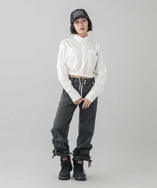 X-girl(エックスガール)の「ADJUSTABLE HEM PANTS(その他パンツ・レディース・ベージュ/オリーブ/ブラック・S/M/XS)」の4枚目の写真