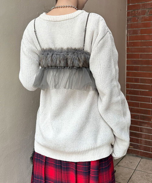 CIAOPANIC(チャオパニック)の「ファーチュールビスチェ(Tシャツ/カットソー・レディース・グレー/ブラウン・ONE SIZE)」の3枚目の写真