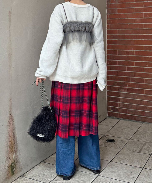 CIAOPANIC(チャオパニック)の「ファーチュールビスチェ(Tシャツ/カットソー・レディース・グレー/ブラウン・ONE SIZE)」の6枚目の写真