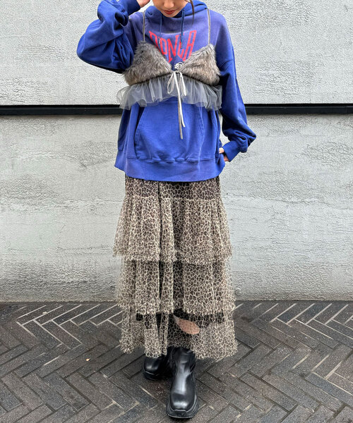 CIAOPANIC(チャオパニック)の「ファーチュールビスチェ(Tシャツ/カットソー・レディース・グレー/ブラウン・ONE SIZE)」の7枚目の写真