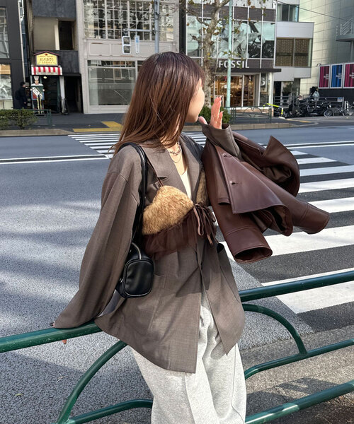 CIAOPANIC(チャオパニック)の「ファーチュールビスチェ(Tシャツ/カットソー・レディース・グレー/ブラウン・ONE SIZE)」の10枚目の写真