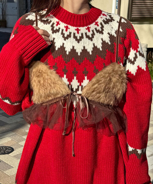 CIAOPANIC(チャオパニック)の「ファーチュールビスチェ(Tシャツ/カットソー・レディース・グレー/ブラウン・ONE SIZE)」の11枚目の写真