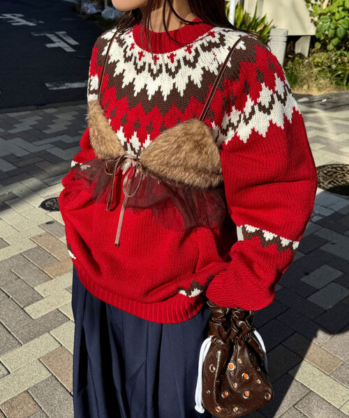 CIAOPANIC(チャオパニック)の「ファーチュールビスチェ(Tシャツ/カットソー・レディース・グレー/ブラウン・ONE SIZE)」の12枚目の写真