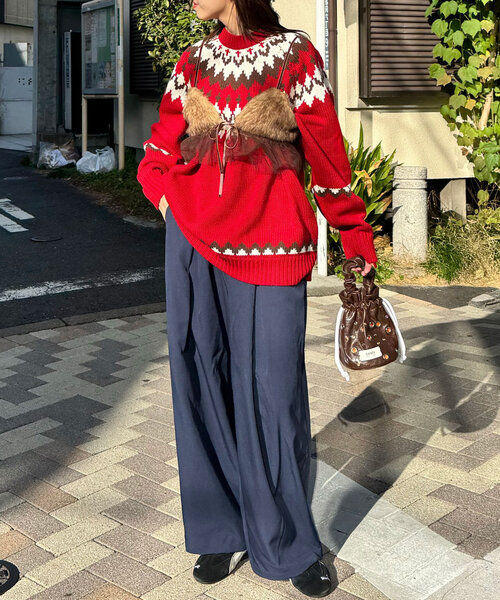 CIAOPANIC(チャオパニック)の「ファーチュールビスチェ(Tシャツ/カットソー・レディース・グレー/ブラウン・ONE SIZE)」の13枚目の写真