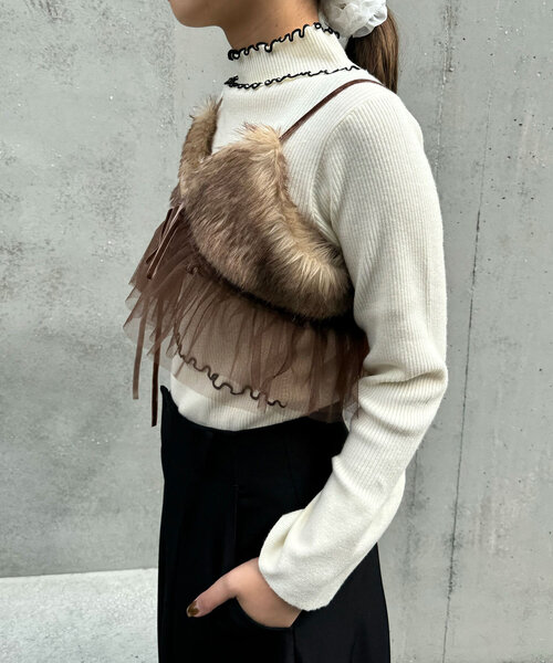 CIAOPANIC(チャオパニック)の「ファーチュールビスチェ(Tシャツ/カットソー・レディース・グレー/ブラウン・ONE SIZE)」の16枚目の写真