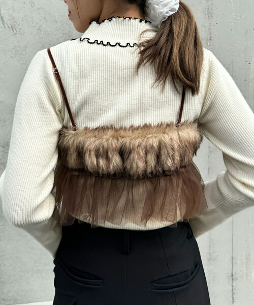 CIAOPANIC(チャオパニック)の「ファーチュールビスチェ(Tシャツ/カットソー・レディース・グレー/ブラウン・ONE SIZE)」の17枚目の写真