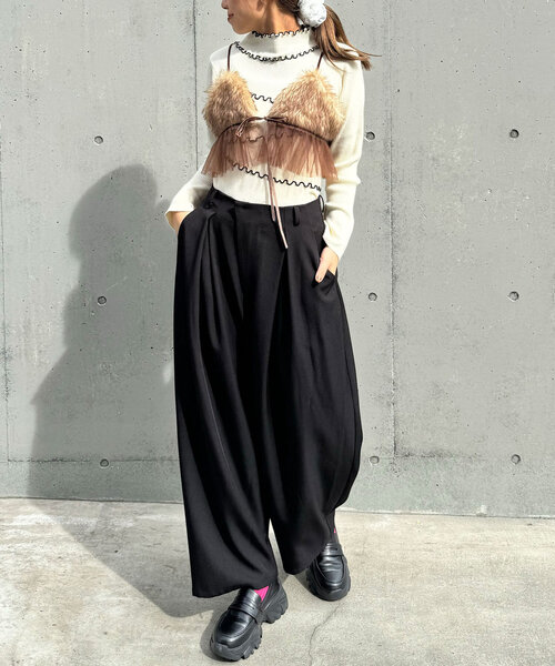 CIAOPANIC(チャオパニック)の「ファーチュールビスチェ(Tシャツ/カットソー・レディース・グレー/ブラウン・ONE SIZE)」の18枚目の写真