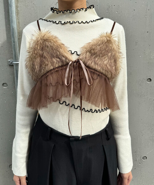 CIAOPANIC(チャオパニック)の「ファーチュールビスチェ(Tシャツ/カットソー・レディース・グレー/ブラウン・ONE SIZE)」の21枚目の写真