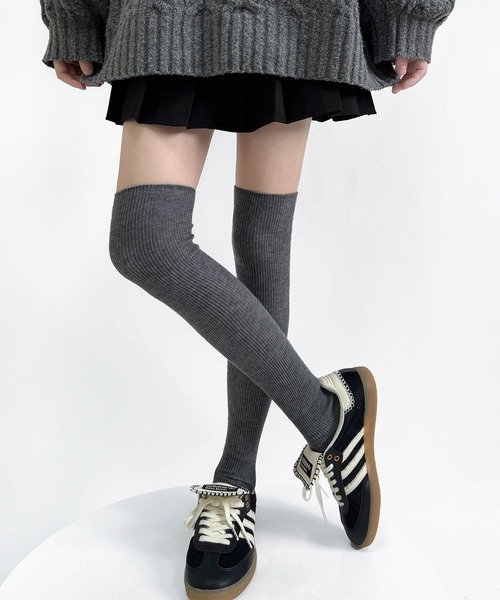 HALEY PESCA（ヘーリーペスカ）の「HALEY PESCA/ベーシックリブハイソックス（ソックス/靴下・レディース・ホワイト/ブラウン/レッド/グレー/ブラック・FREE）」の12枚目の写真