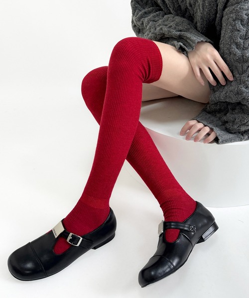 HALEY PESCA（ヘーリーペスカ）の「HALEY PESCA/ベーシックリブハイソックス（ソックス/靴下・レディース・ホワイト/ブラウン/レッド/グレー/ブラック・FREE）」の21枚目の写真