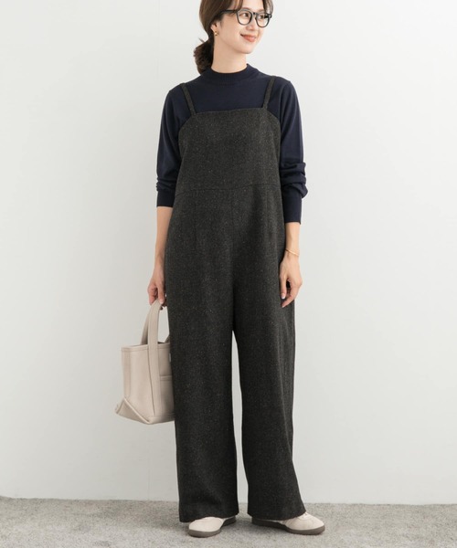 美品！hiand ツイードサロペット　黒 ツイードサロペット - HIAND