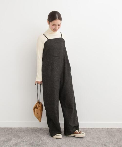 URBAN RESEARCH DOORS(アーバンリサーチドアーズ)の「ネップツイードサロペット(サロペット/オーバーオール・レディース・チャコールグレー/ライトベージュ・MEDIUM/SMALL)」の6枚目の写真