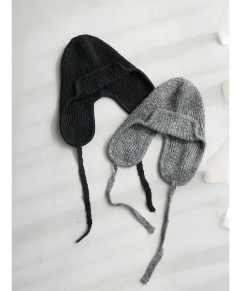 TRUNC(トランクエイティーエイト)の「Flight Knit Beanie(ニットキャップ/ビーニー・レディース・ブラック/グレー・FREE)」の8枚目の写真