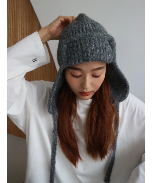 TRUNC(トランクエイティーエイト)の「Flight Knit Beanie(ニットキャップ/ビーニー・レディース・ブラック/グレー・FREE)」の7枚目の写真