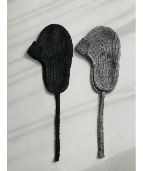 TRUNC(トランクエイティーエイト)の「Flight Knit Beanie(ニットキャップ/ビーニー・レディース・ブラック/グレー・FREE)」の9枚目の写真