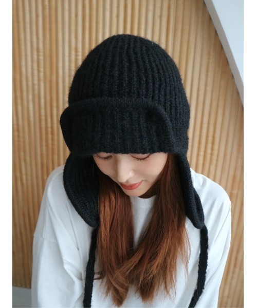 TRUNC(トランクエイティーエイト)の「Flight Knit Beanie(ニットキャップ/ビーニー・レディース・ブラック/グレー・FREE)」の6枚目の写真