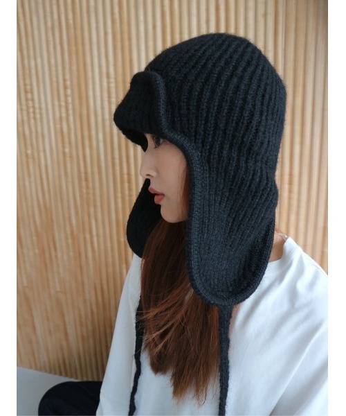TRUNC(トランクエイティーエイト)の「Flight Knit Beanie(ニットキャップ/ビーニー・レディース・ブラック/グレー・FREE)」の5枚目の写真