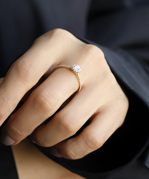 追加》0.38ctサイドダイヤリング K18（リング）｜Lilas（リラ）の  