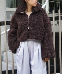THINGS THAT MATTER | 【THINGS THAT MATTER/シングス ザット マター】CRIMPED FUR CROPPED BLOUSON/ファーブルゾン(ブルゾン)