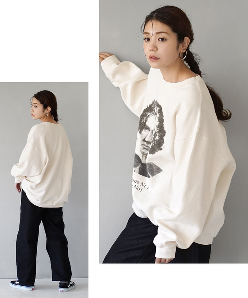 e-zakkamania stores(イーザッカマニアストアーズ)の「裏起毛 Great man sweat(スウェット・レディース・ライトベージュ・フリー)」の7枚目の写真