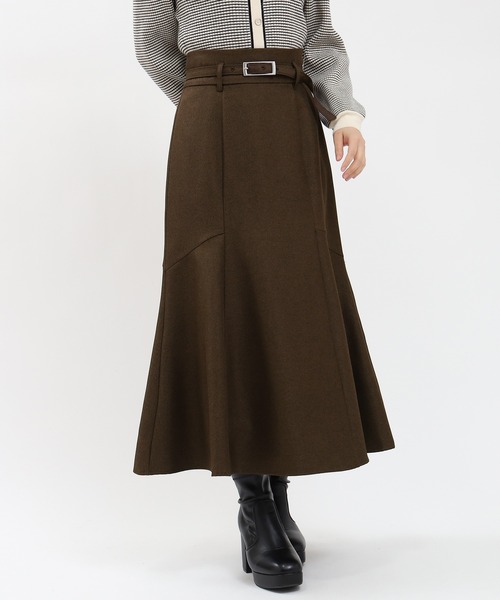 ASTORIA ODIER（アストリアオディール）の「【美人百花掲載】ウールライクベルト付きマーメイドスカート（スカート・レディース・チャコールグレー/ブラウン/ネイビー・SMALL/MEDIUM/LARGE）」の9枚目の写真