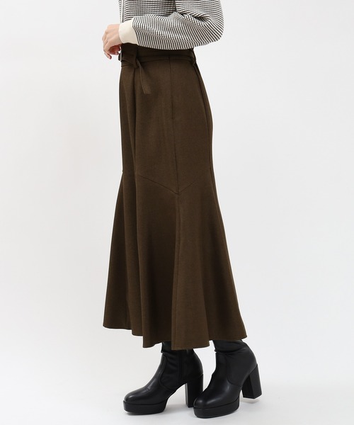 ASTORIA ODIER（アストリアオディール）の「【美人百花掲載】ウールライクベルト付きマーメイドスカート（スカート・レディース・チャコールグレー/ブラウン/ネイビー・SMALL/MEDIUM/LARGE）」の10枚目の写真