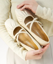 LibertyDoll | メリージェーン スクエアトゥギャザーバレエパンプス(バレエシューズ)