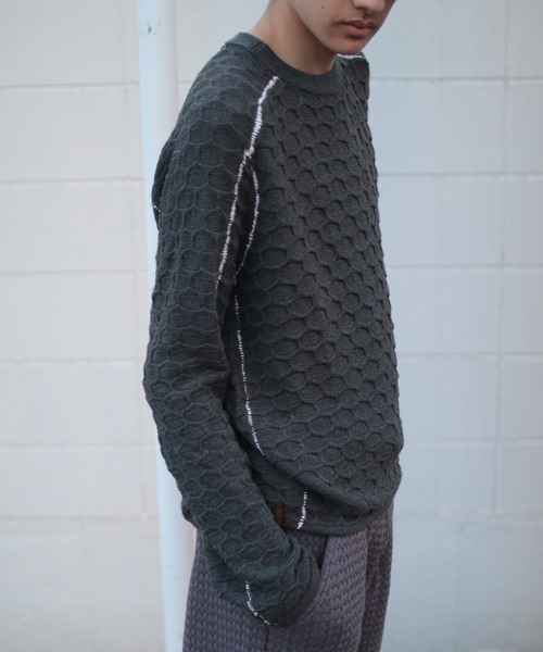 grapevine by k3(グレープバインバイケースリー)の「HEXAGON LONG SLEEVES TEE(ニット/セーター・メンズ・チャコール・M)」の7枚目の写真