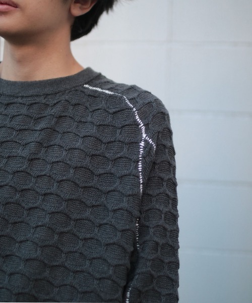 grapevine by k3(グレープバインバイケースリー)の「HEXAGON LONG SLEEVES TEE(ニット/セーター・メンズ・チャコール・M)」の10枚目の写真