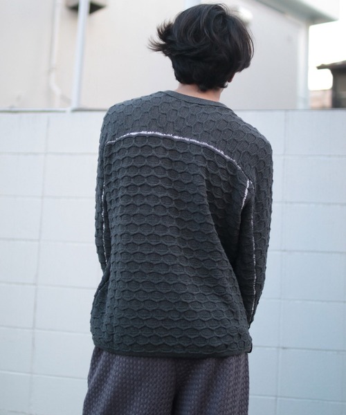 grapevine by k3(グレープバインバイケースリー)の「HEXAGON LONG SLEEVES TEE(ニット/セーター・メンズ・チャコール・M)」の9枚目の写真