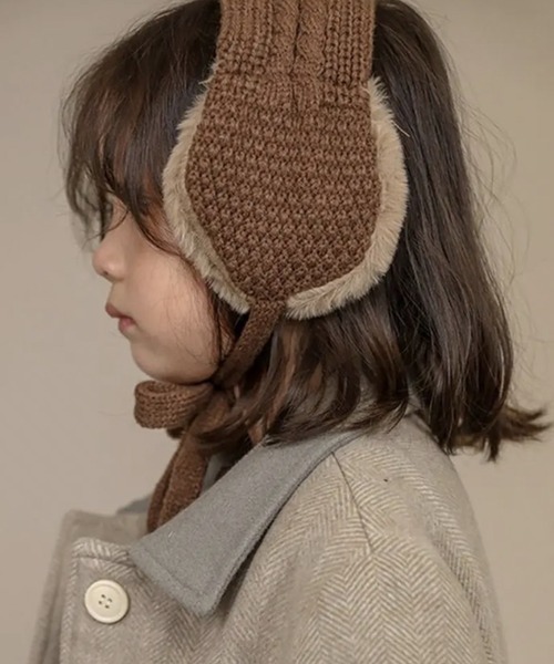 Bambin（ボンバン）の「【 Bambin / ボンバン 】 ニット イヤーマフ（イヤーマフ・キッズ・カーキ/ブラウン・FREE）」の6枚目の写真