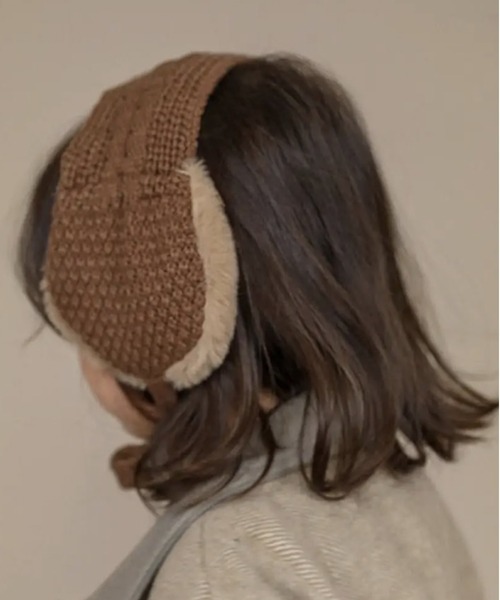 Bambin（ボンバン）の「【 Bambin / ボンバン 】 ニット イヤーマフ（イヤーマフ・キッズ・カーキ/ブラウン・FREE）」の4枚目の写真
