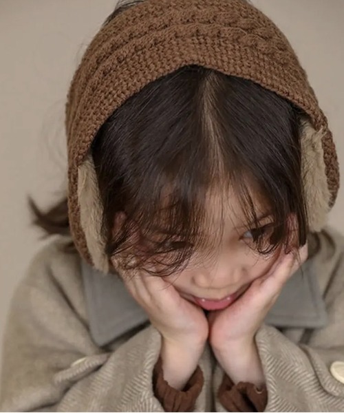 Bambin（ボンバン）の「【 Bambin / ボンバン 】 ニット イヤーマフ（イヤーマフ・キッズ・カーキ/ブラウン・FREE）」の7枚目の写真