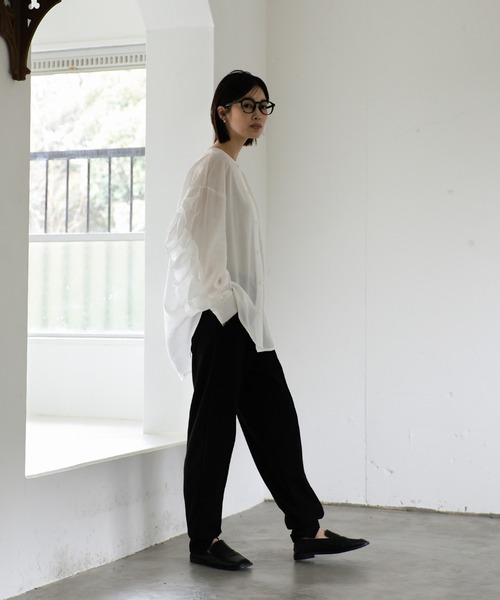 select MOCA Et(セレクトモカエト)の「【Et】Ruffled Sleeve Blouse(シャツ/ブラウス・レディース・ブラック/ホワイト・FREE)」の8枚目の写真