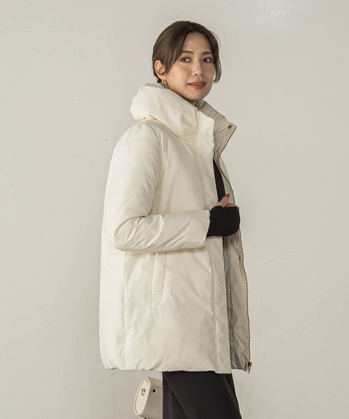 ketty（ケティ）の「マイクロタフタミドルダウンコート（ダウンジャケット/コート・レディース・ベージュ/ブラック/ライトグレー/オフホワイト・M）」の5枚目の写真
